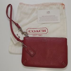 Coach Wristlet Red Coin Purse